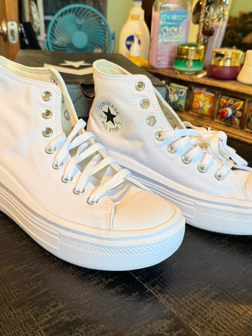Converse White High-Top Platform Sneakers